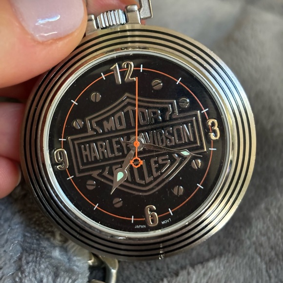 Harley Davidson 120th Anniversary Collector Pocket Watch With Tag 16in Chain - Picture 2 of 7